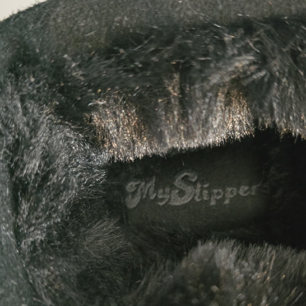 New Cozy Black Suede My Slippers for Men Size 12 - Picture 2 of 4